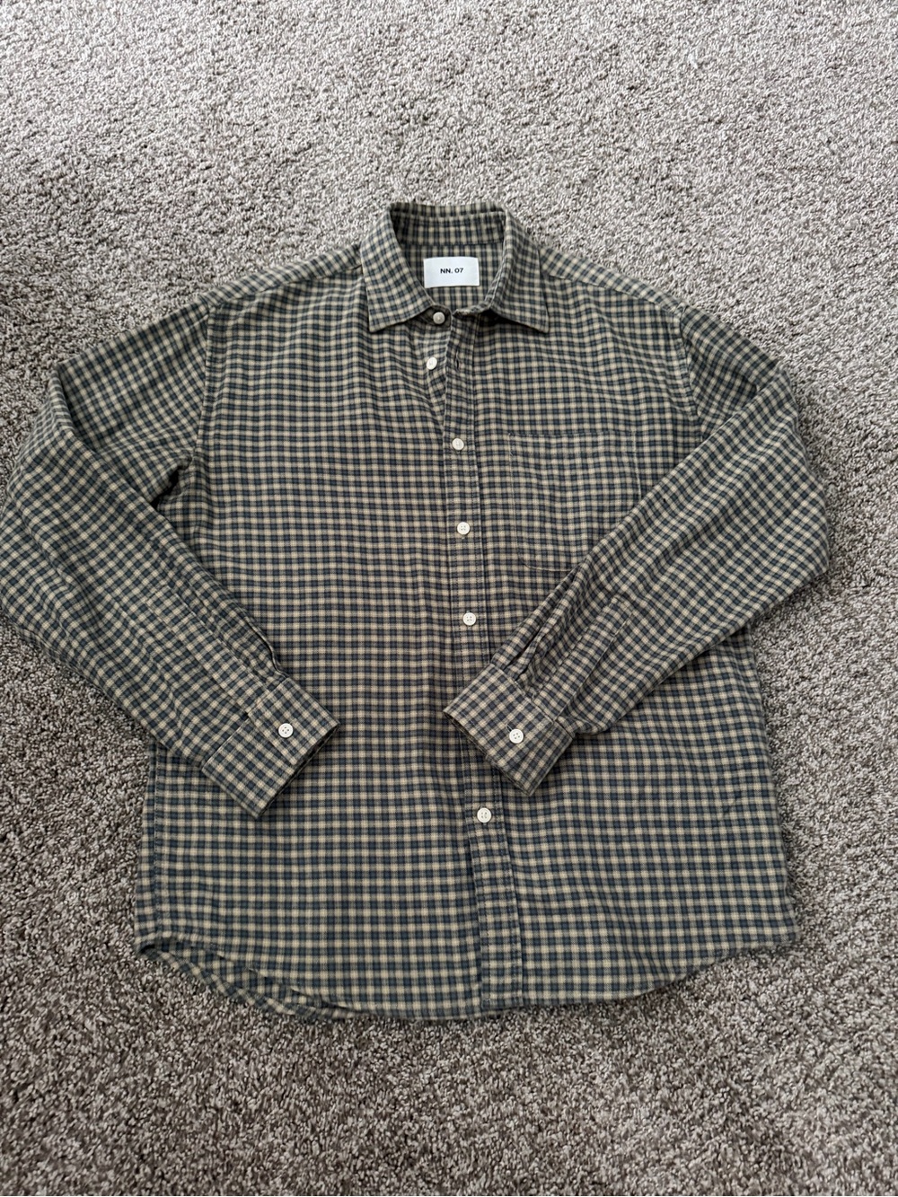 NN.07 Men's Green Plaid Button-Up Shirt